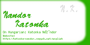 nandor katonka business card